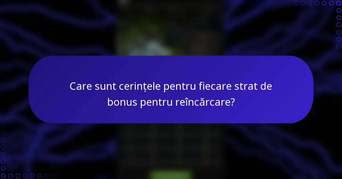 Care sunt cerințele pentru fiecare strat de bonus pentru reîncărcare?